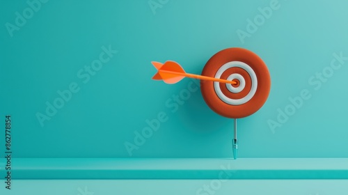 A conceptual image of an orange target, representing a goal or objective, set against a clean, minimalist background. The image is ideal for conveying ideas related to achievement, ambition, and photo