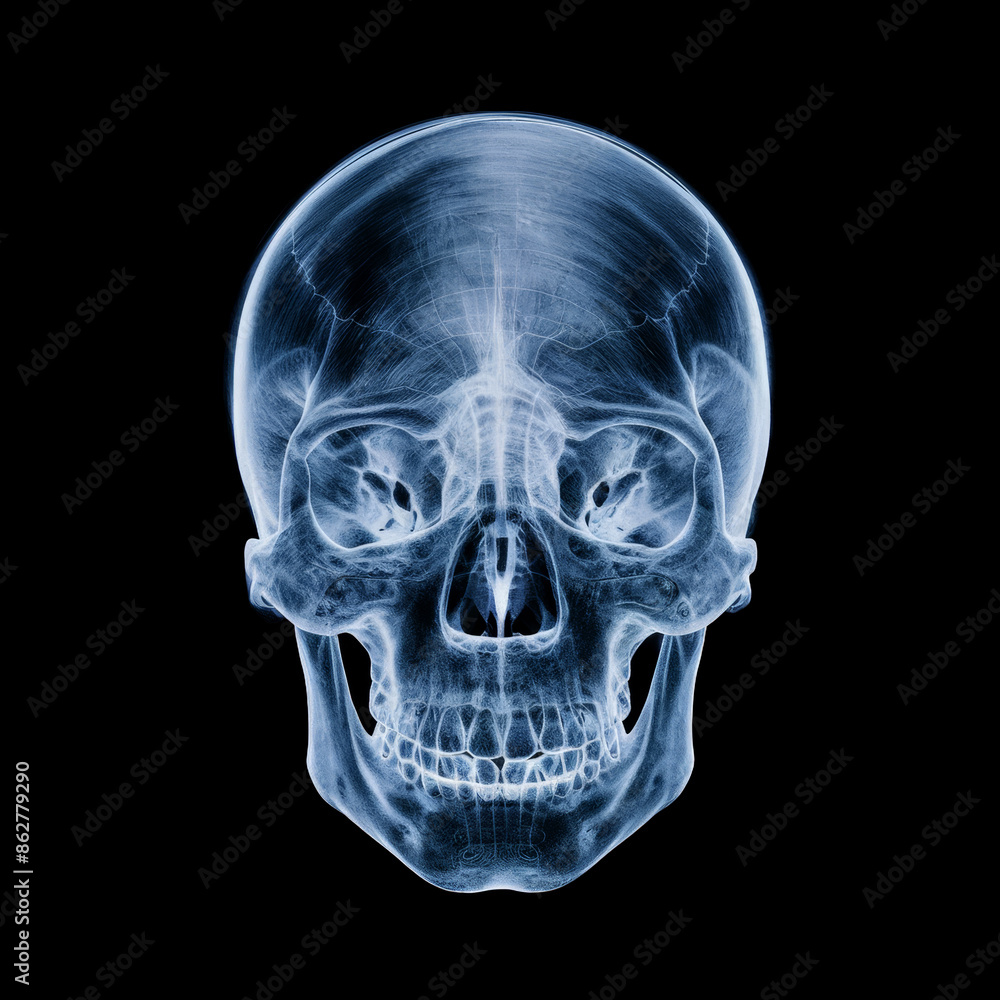 Obraz premium Detailed X-ray Image of Human Skull