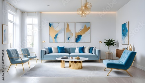 Photo interior modern design room 3d illustration