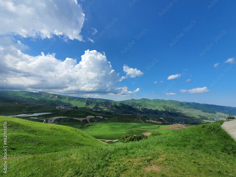 Fototapeta premium Summer view of Shahdag Mountain Resort, Azerbaijan 
