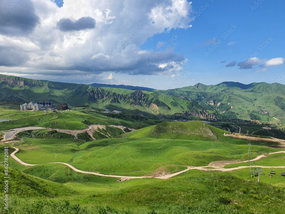Obraz premium Summer view of Shahdag Mountain Resort Azerbaijan 