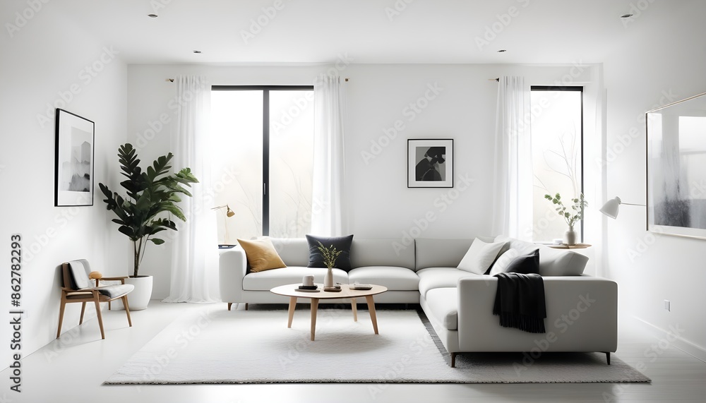 Fototapeta premium Photo interior modern design room 3d illustration