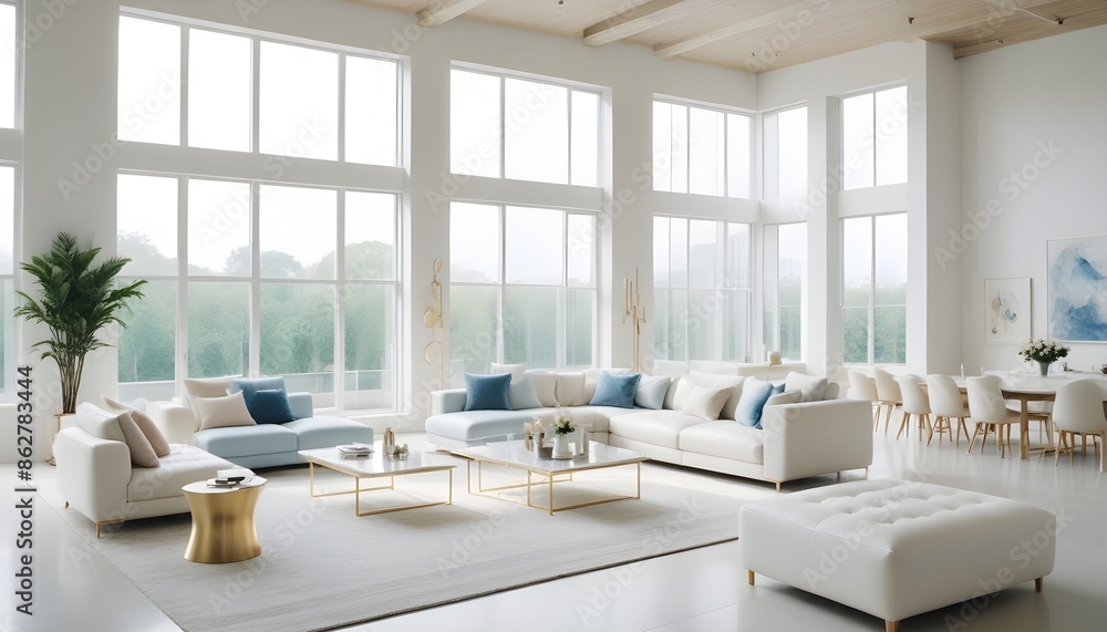 Fototapeta premium Photo interior modern design room 3d illustration