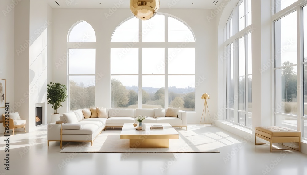 Fototapeta premium Photo interior modern design room 3d illustration