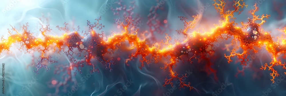 Pancreas' duct intricate glowing structure resembling tiny intertwined vine pancreatic tissue highlighted vibrant orange creating warm organic feel Set scene against gradient background white dark Pancreas' duct intricate glowing structure resembling tiny intertwined vine pancreatic tissue highlighted vibrant orange creating warm organic feel Set scene against gradient background white dark