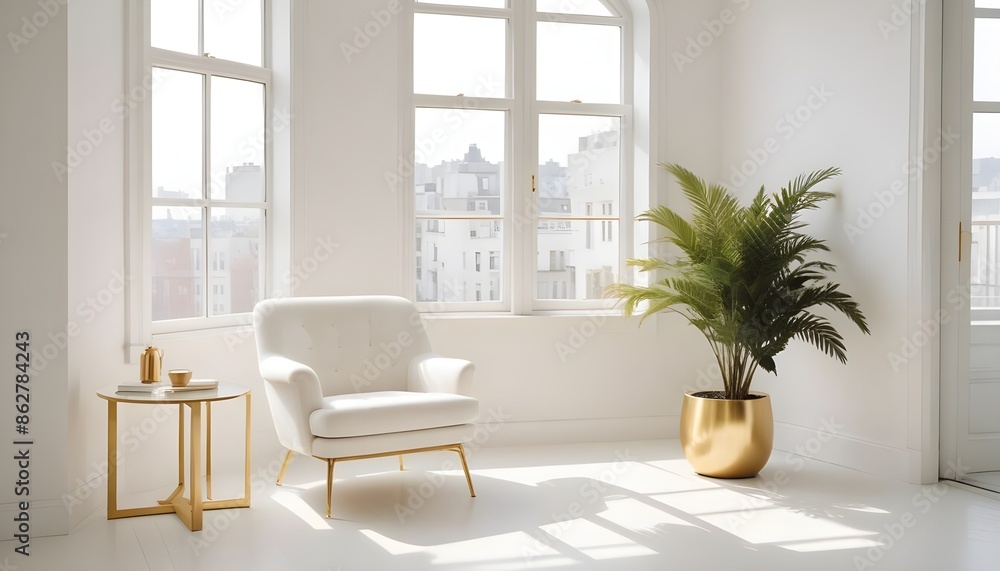 Fototapeta premium Photo interior modern design room 3d illustration