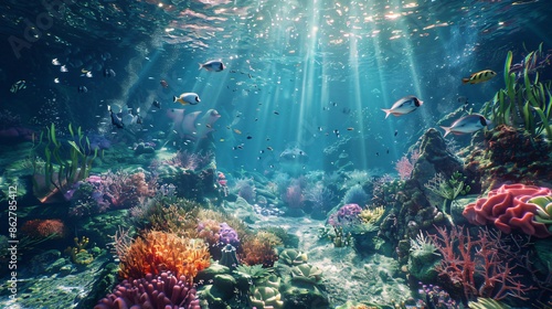 Sunlit Ocean Depths photo