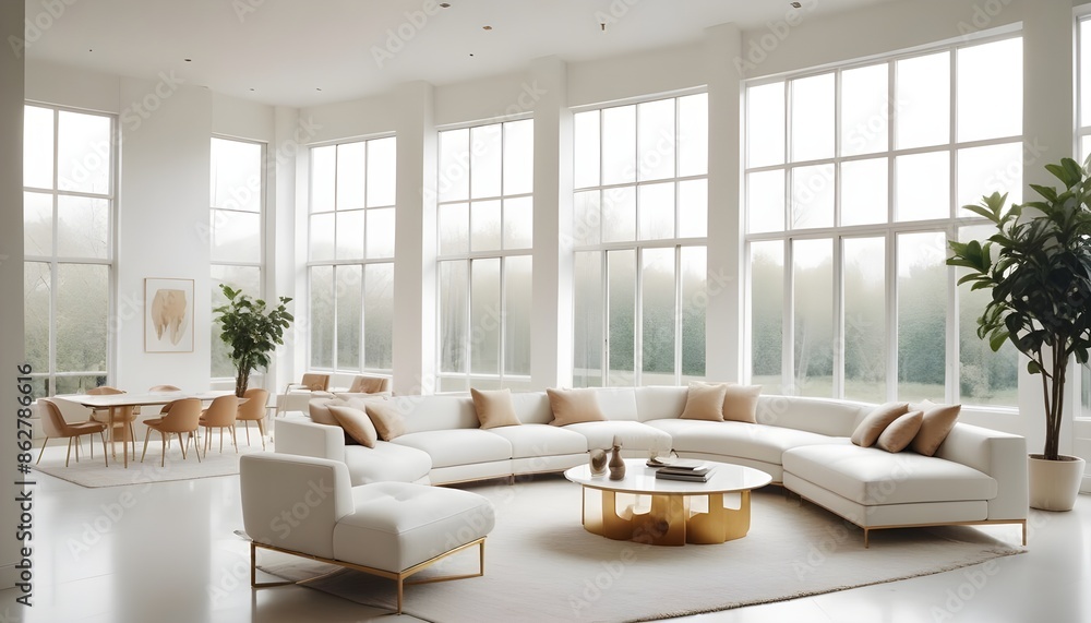 Fototapeta premium Photo interior modern design room 3d illustration