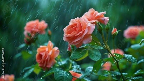 Wallpaper Mural A Serene Rosery Elevated by Rain's Soft Melody Torontodigital.ca