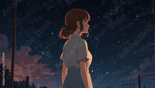星を見る少女