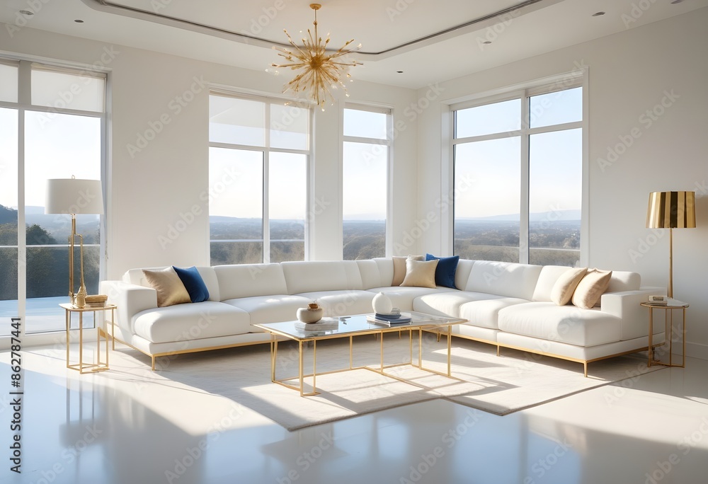 Fototapeta premium Photo interior modern design room 3d illustration