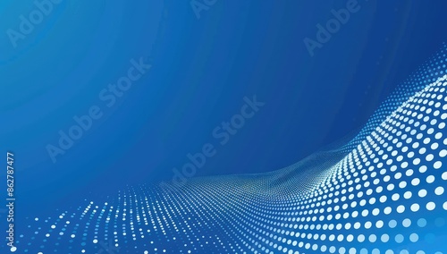 Dot blue wave light screen gradient texture background. Abstract  technology big data digital background. 3d rendering.