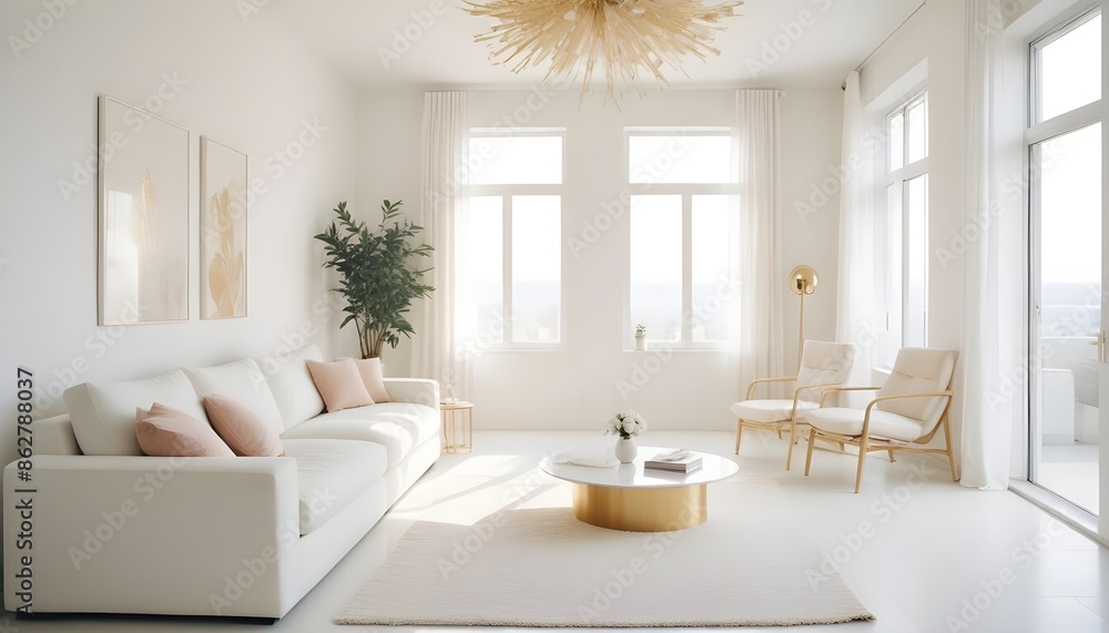 Photo interior modern design room 3d illustration Photo interior modern design room 3d illustration