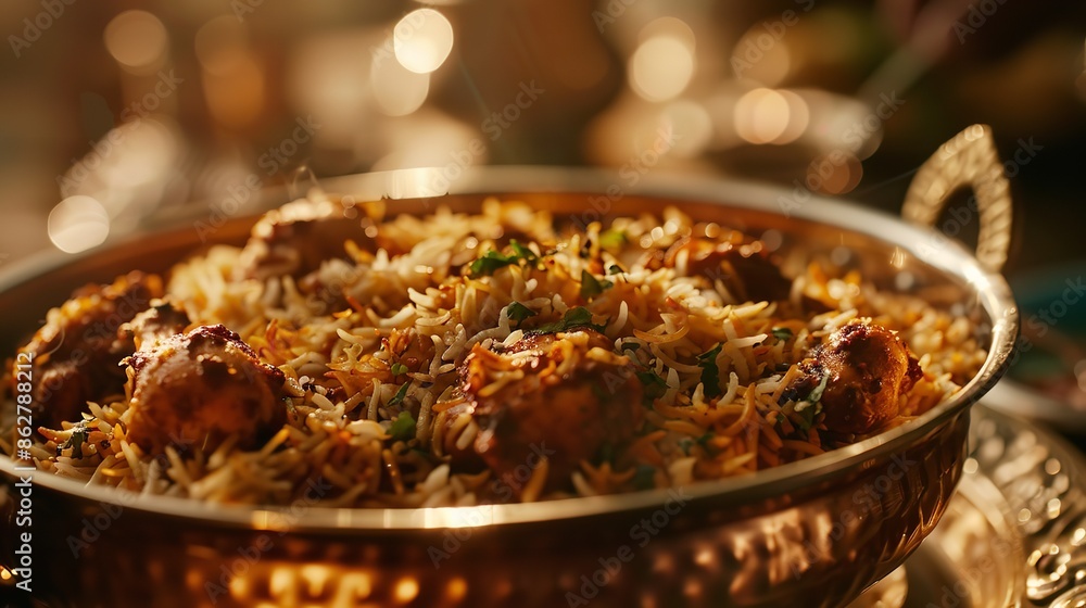 Chicken biryani close up Chicken biryani close up