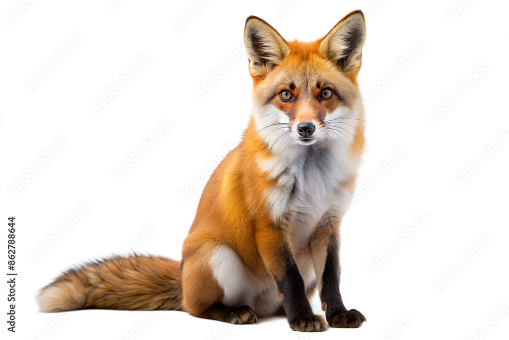 Fototapeta premium red fox on a transparent background