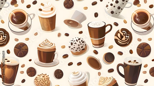 Coffee seamless pattern