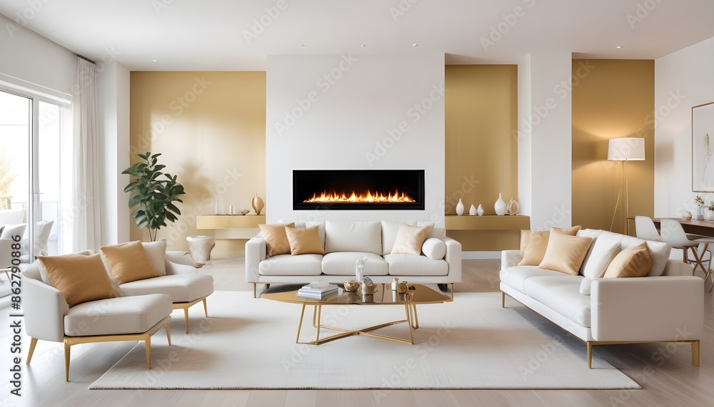 Fototapeta premium Photo interior modern design room 3d illustration