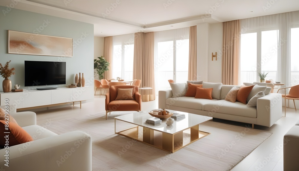 Fototapeta premium Photo interior modern design room 3d illustration