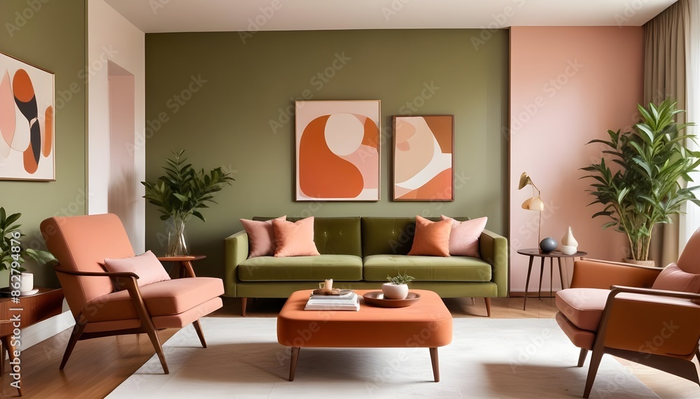 Fototapeta premium Photo interior modern design room 3d illustration