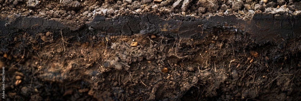 Close-Up of Soil Texture Layers Close-Up of Soil Texture Layers