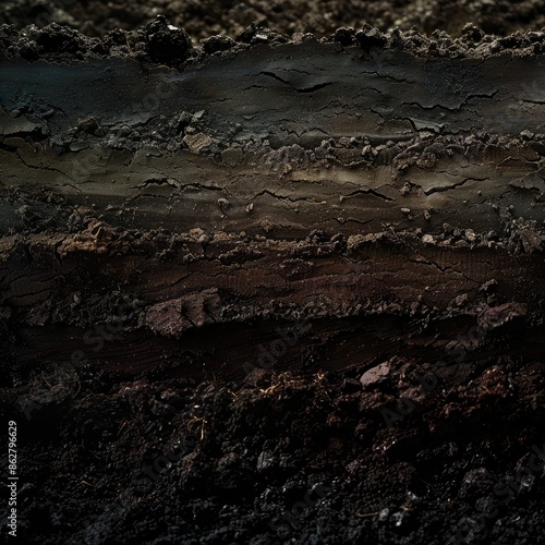 Close-Up of Soil Texture Layers © Simone