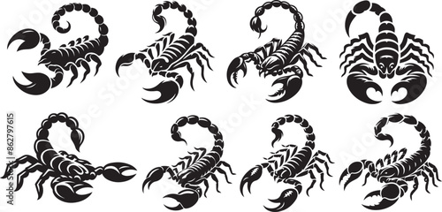 Scorpion Silhouette Icon Vector illustration