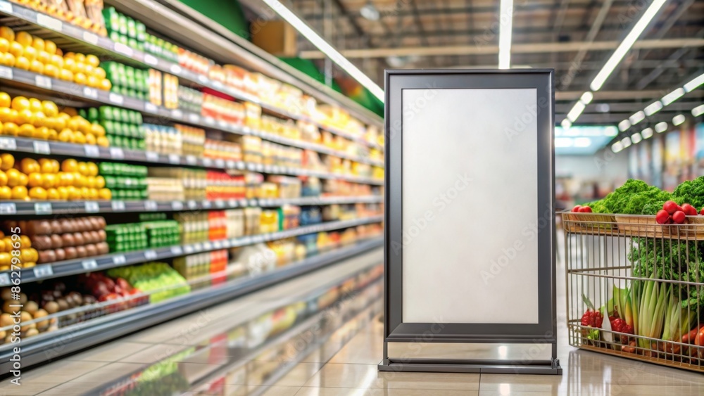 Advertising mockup for advertisement at the supermarket Advertising mockup for advertisement at the supermarket