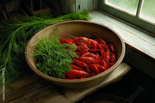 A crayfish feast in full sw...