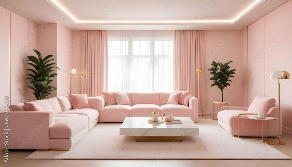 Fototapeta premium Photo interior modern design room 3d illustration