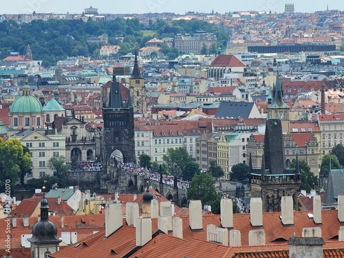 Prag Tschechien Panorama von oben photo