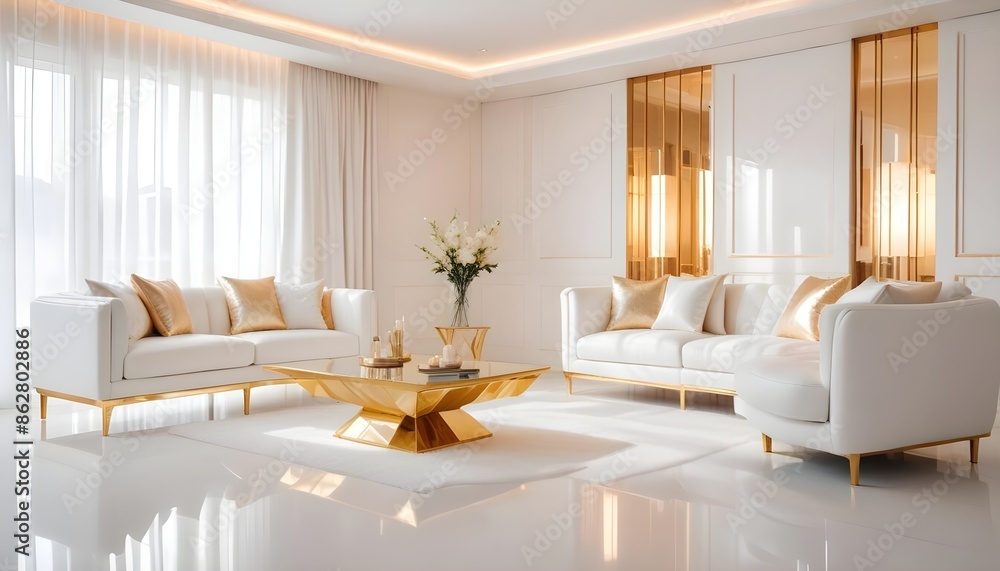 Fototapeta premium Photo interior modern design room 3d illustration