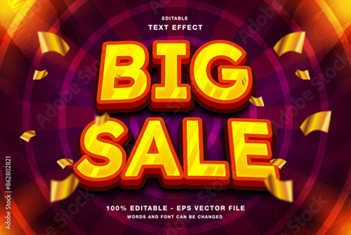 Big Sale 3D Editable Text Effect Template Style Premium Vector