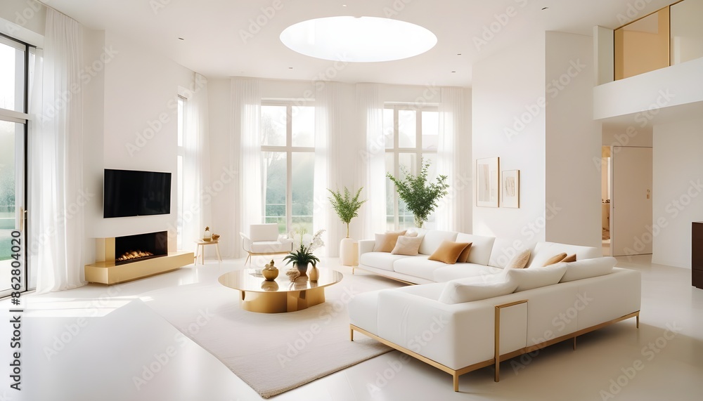 Fototapeta premium Photo interior modern design room 3d illustration