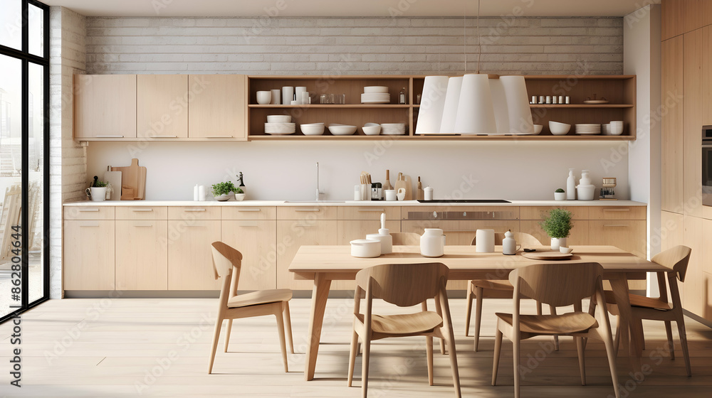 Craft a Scandinavian-style kitchen with clean lines, neutral tones, and natural wood elements Craft a Scandinavian-style kitchen with clean lines, neutral tones, and natural wood elements
