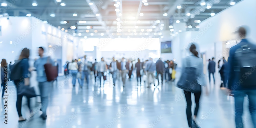 Blurred crowd at a trade show in the background. Concept Trade Show, Blurred Crowd, Event Photography, Business Networking, Convention Atmosphere Blurred crowd at a trade show in the background. Concept Trade Show, Blurred Crowd, Event Photography, Business Networking, Convention Atmosphere