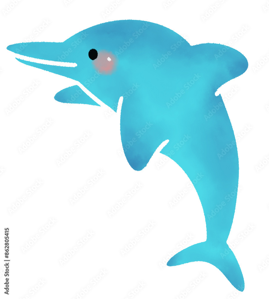 cute blue dolphin illustration cute blue dolphin illustration