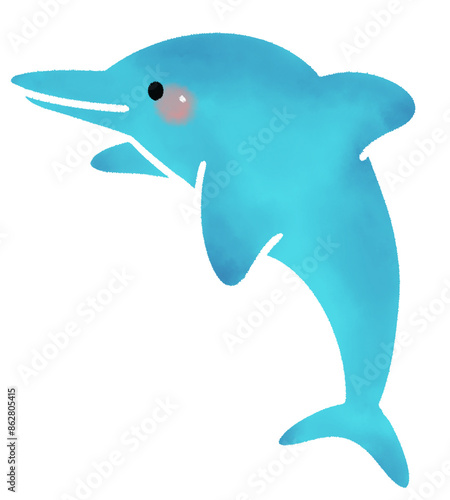 cute blue dolphin illustration