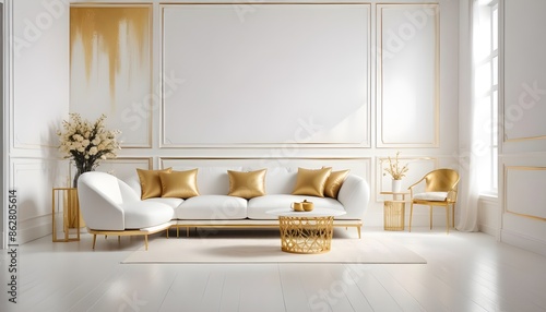 Photo interior modern design room 3d illustration