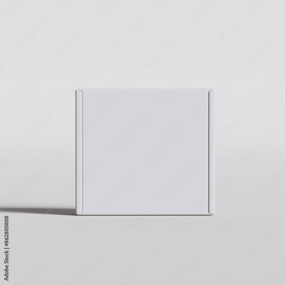 White paper cardboard box isolated on gray background White paper cardboard box isolated on gray background