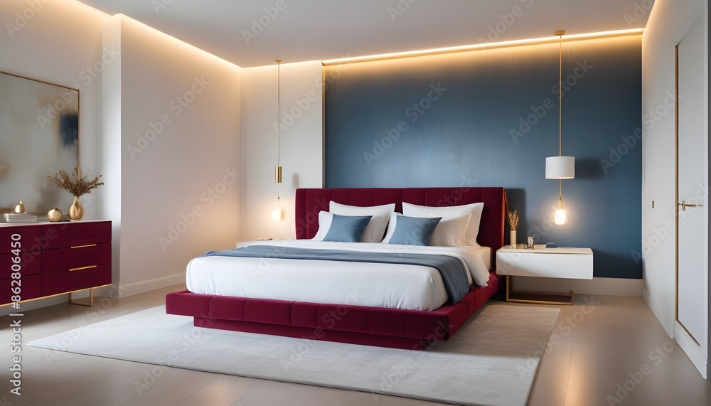 Photo interior modern design room 3d illustration Photo interior modern design room 3d illustration