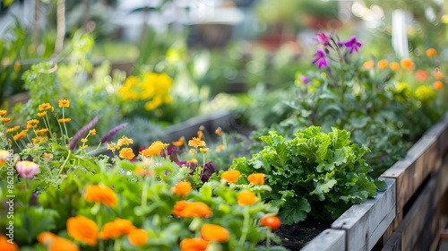Lush rooftop garden filled ...
