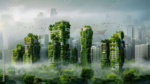 Futuristic Green City Skyli...