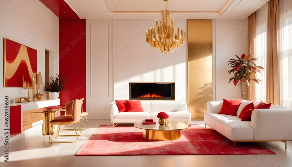 Fototapeta premium Photo interior modern design room 3d illustration