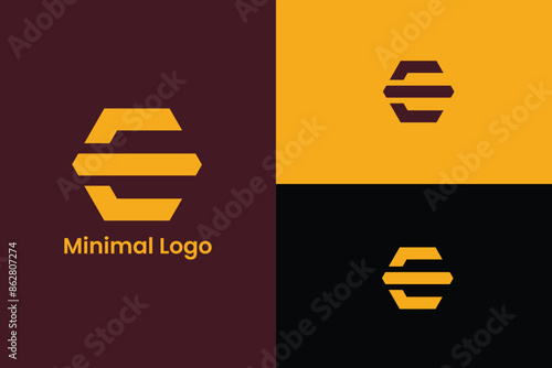 initial letter C modern minimal elegant logo, letter E C arrow icon logo, letter E C arrow icon logo, letter E C tech company logo, letter E C finance company building icon logo