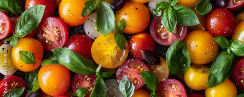 A colorful summer salad with fresh ingredients