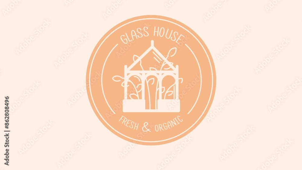 Greenhouse logo. Animation of a logo on a peach background. Greenhouse logo. Animation of a logo on a peach background.