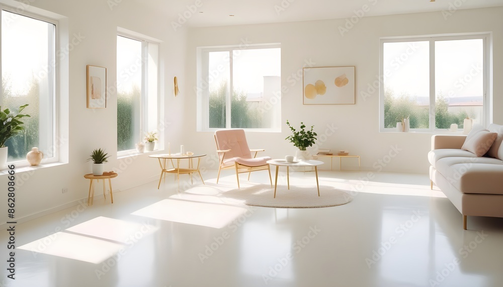 Fototapeta premium Photo interior modern design room 3d illustration