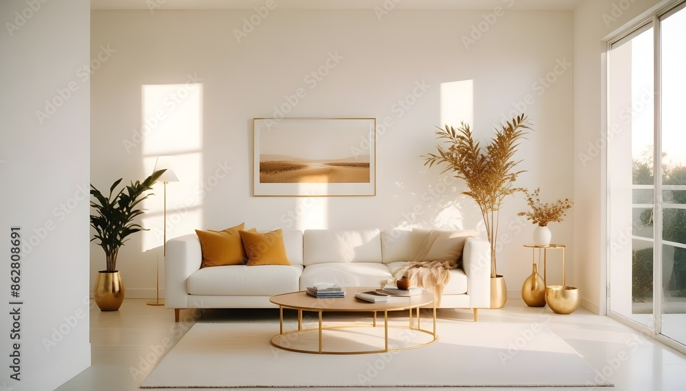 Fototapeta premium Photo interior modern design room 3d illustration