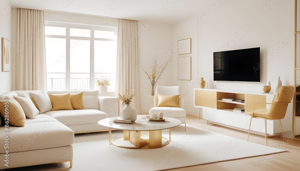 Fototapeta premium Photo interior modern design room 3d illustration