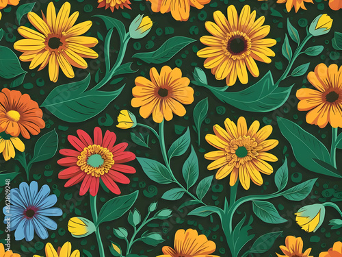Wallpaper Mural Floral pattern Torontodigital.ca